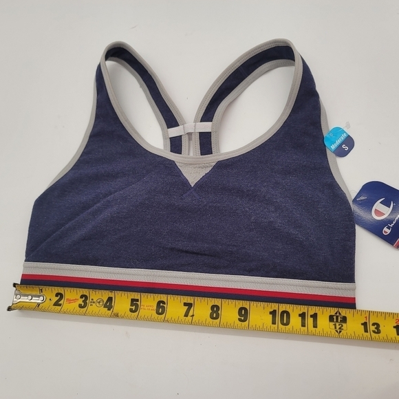 NWT Champion Sport Bra Women Size S RacerBack Gray Red Navy Blue Logo - Picture 5 of 9
